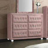 Reggie Pink Fabric Dresser Model 30825 By ACME Furniture